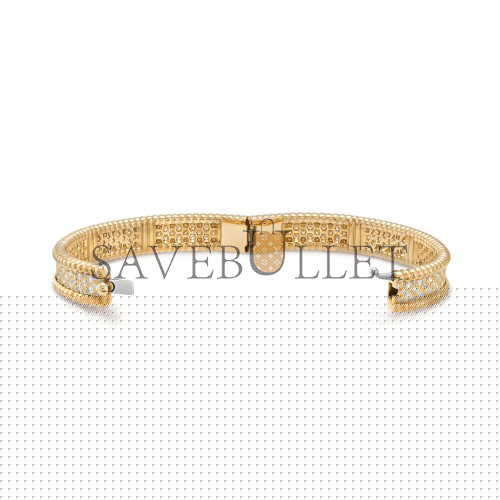 V*N CL*F arpels perlÉe diamonds bracelet, 3 rows, small model - yellow gold, diamond  vcaro56400