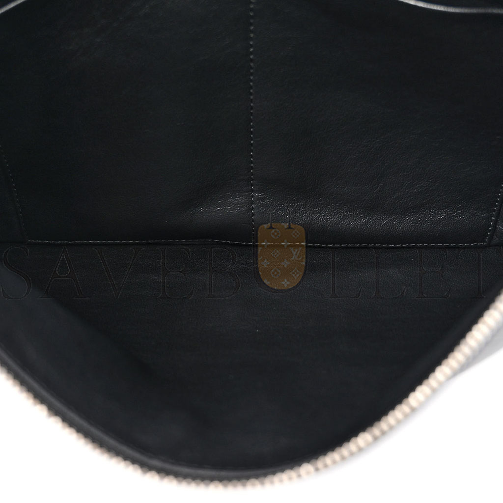 bo*te*ga Ve*ne*ta intrecciato embossed triple zip messenger bag black (38*25*5cm)