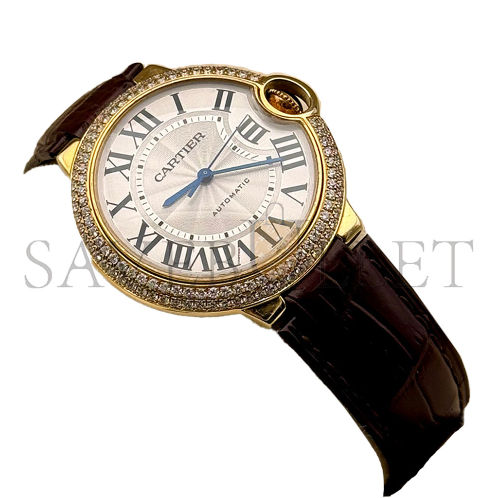 ca*t*er ballon bleu rose gold 36mm Di*m*nd encrusted watch wgbb0009