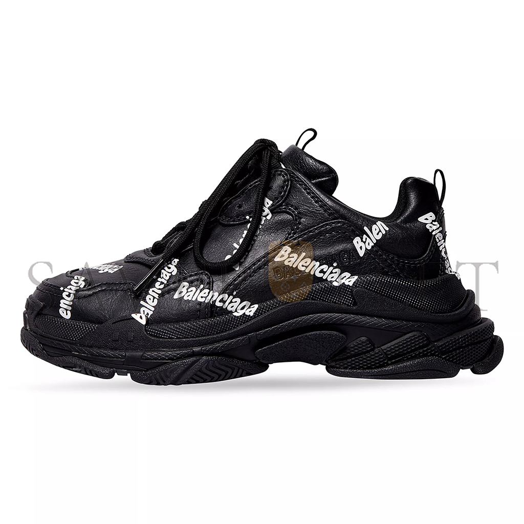 Ba*len*cia*ga triple s logo-embellished faux leather trainers 524039w2fab1090