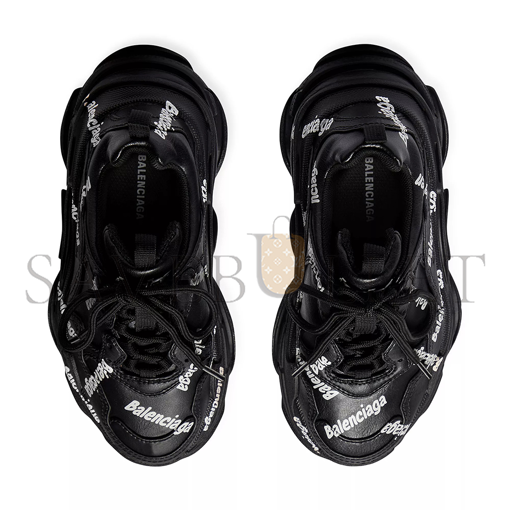 Ba*len*cia*ga triple s logo-embellished faux leather trainers 524039w2fab1090