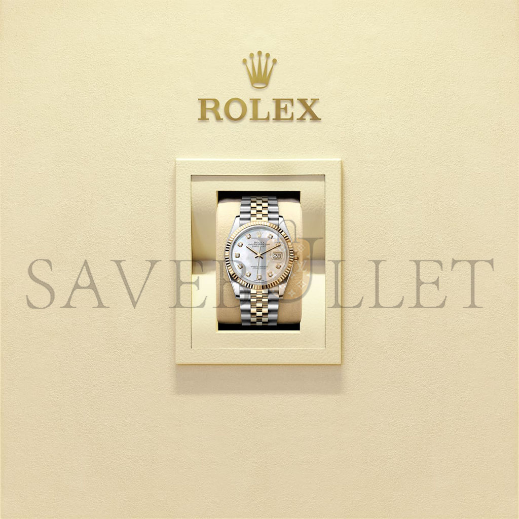 R*l*x datejust 36 oyster, 36 mm, oystersteel and yellow gold watch 126233