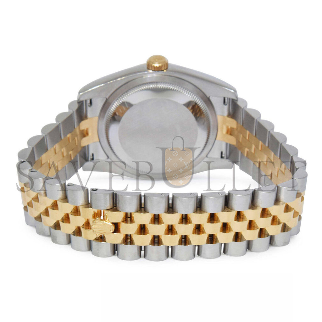 R*l*x datejust fluted bezel black roman dial watch 116233