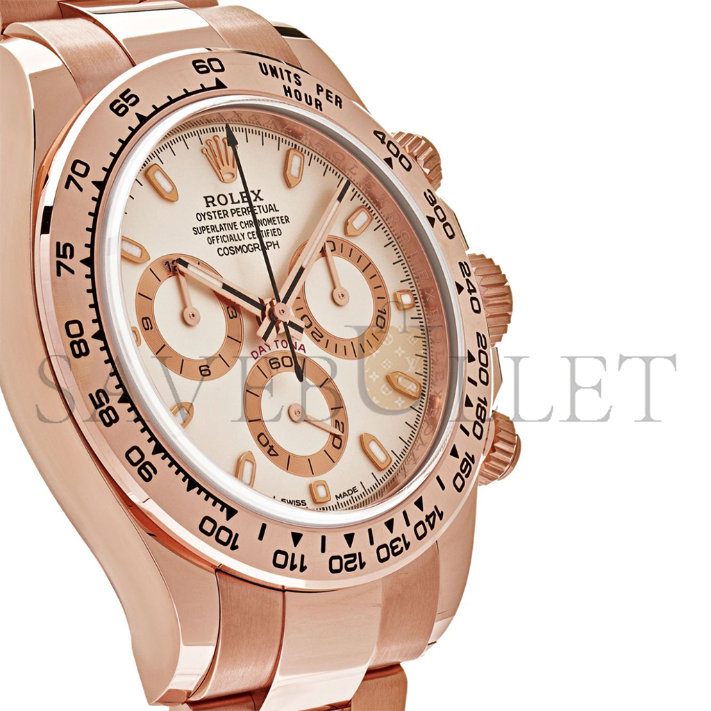 R*l*x daytona 18ct everose gold automatic ivory dial watch 116505-0005