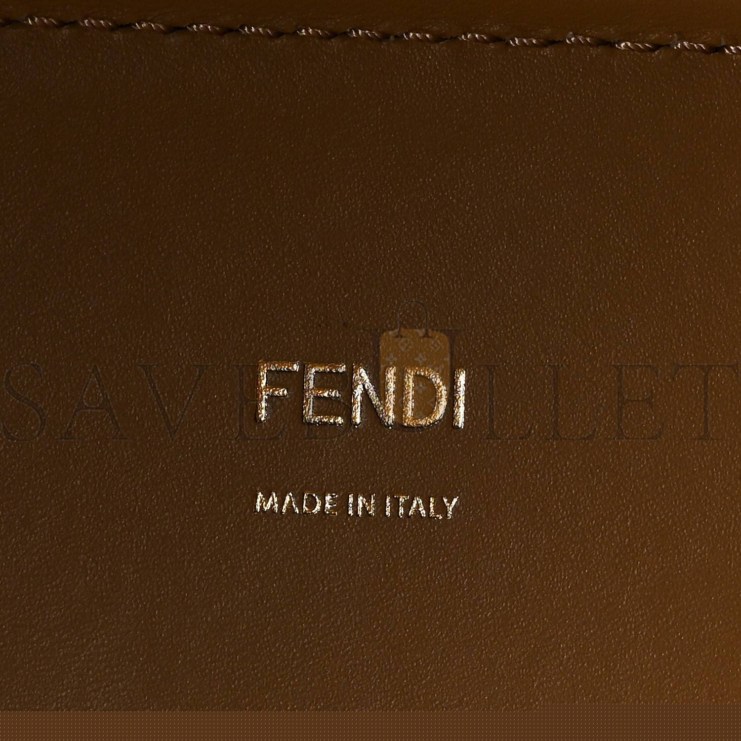 F**di vitello king plexiglass logo embossed medium F**di sunshine shopper tote miele scuro (36*30*16cm)