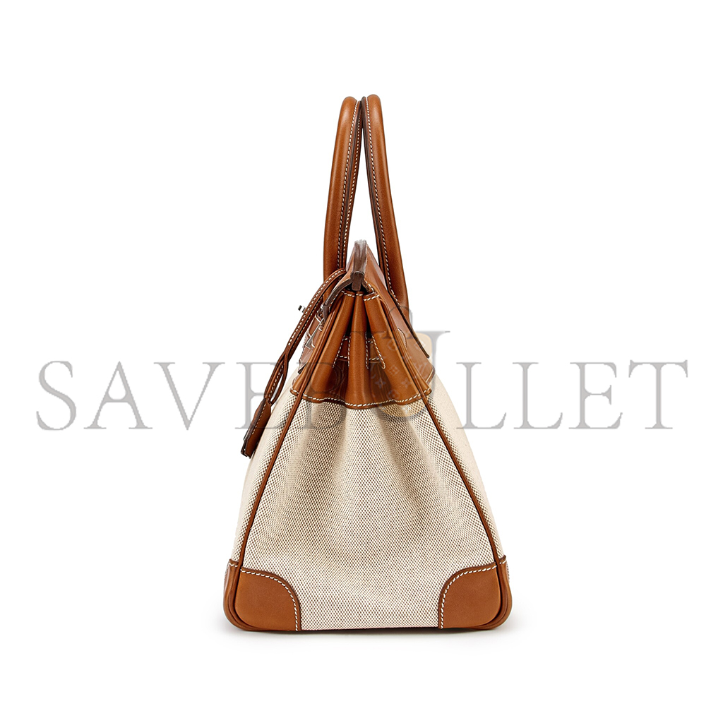 H**mes master birkin 35 calico and golden brown leather bag 8023220073 (35*24*18cm)