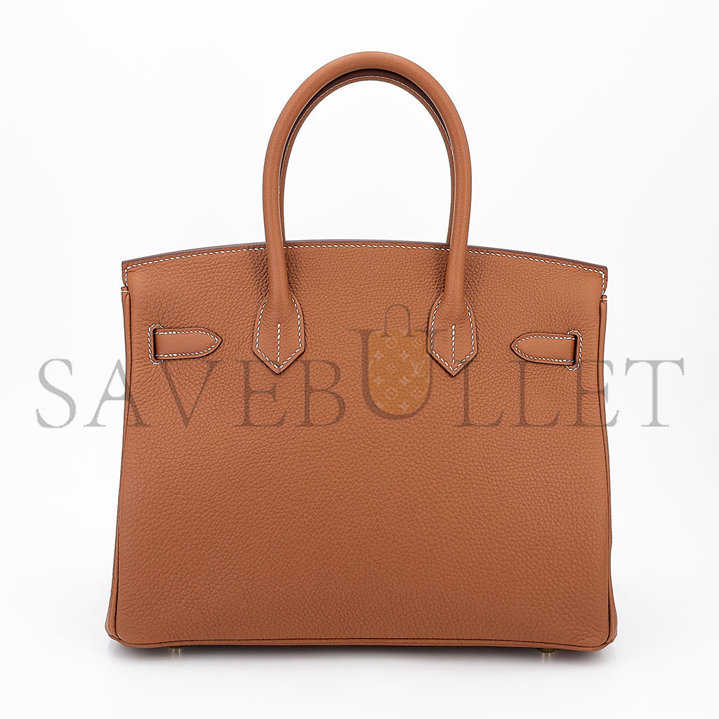 HERMÈS MASTER BIRKIN 30 TOGO LEATHER GOLDEN BROWN GOLD BUCKLE BAG 5375750663 (30*23*15cm)