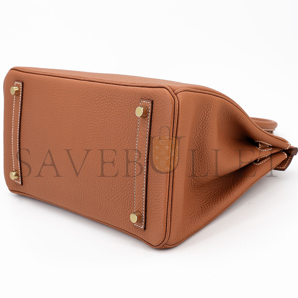 HERMÈS MASTER BIRKIN 30 TOGO LEATHER GOLDEN BROWN GOLD BUCKLE BAG 5375750663 (30*23*15cm)
