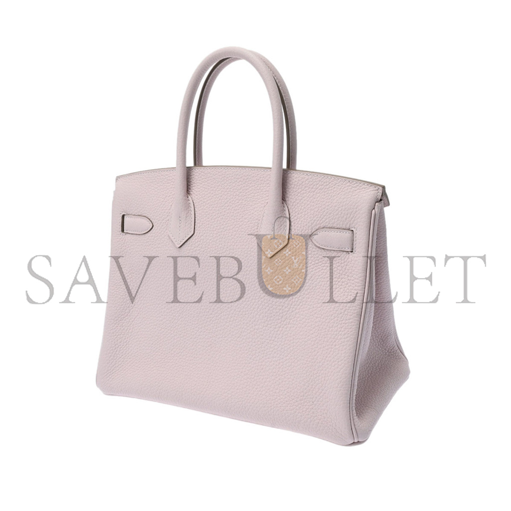 H**mes master barkin 30 togo leather pink silver buckle bag 550321 (30*23*15cm)