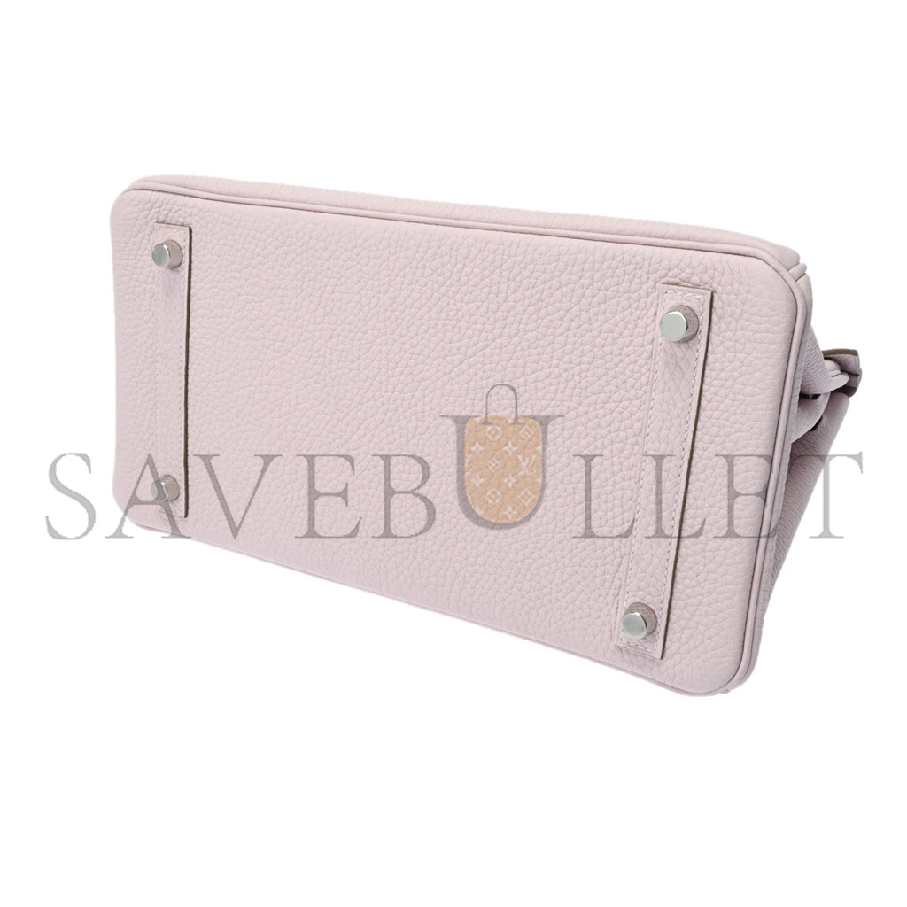 H**mes master barkin 30 togo leather pink silver buckle bag 550321 (30*23*15cm)
