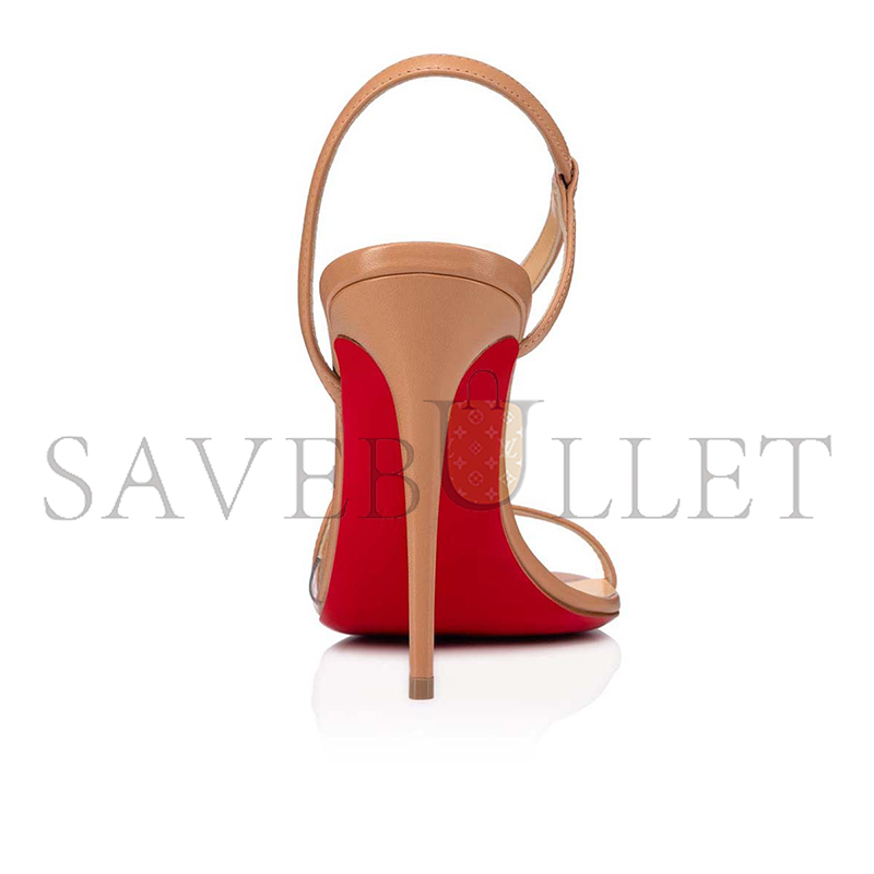 Ch**an louboutin rosalie 100 mm sandals-leather and pvc-blush-women 3210190pk1a