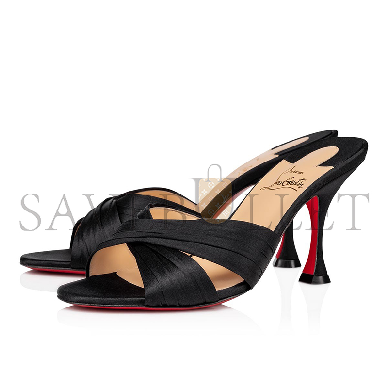 Ch**an louboutin nicol is back 85 mm mules-crepe satin-black-women 3200239bk01