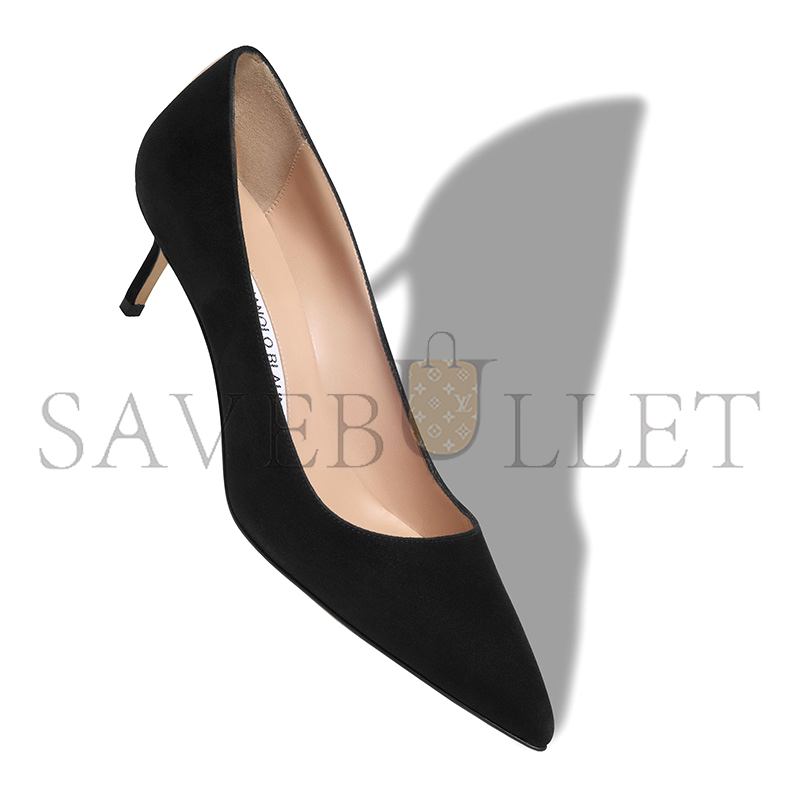 MANOLO BLAHNIK BB 50 BLACK SUEDE POINTED TOE PUMPS 9XX-0414-0015