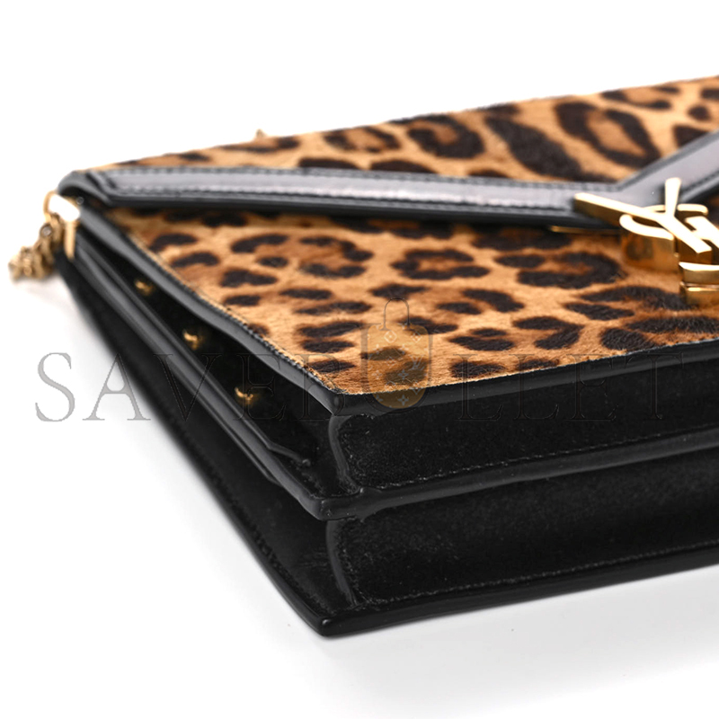 Y*L cassandra leopard print monogram clasp bag black 1166300 (22*16.5*5.5cm)