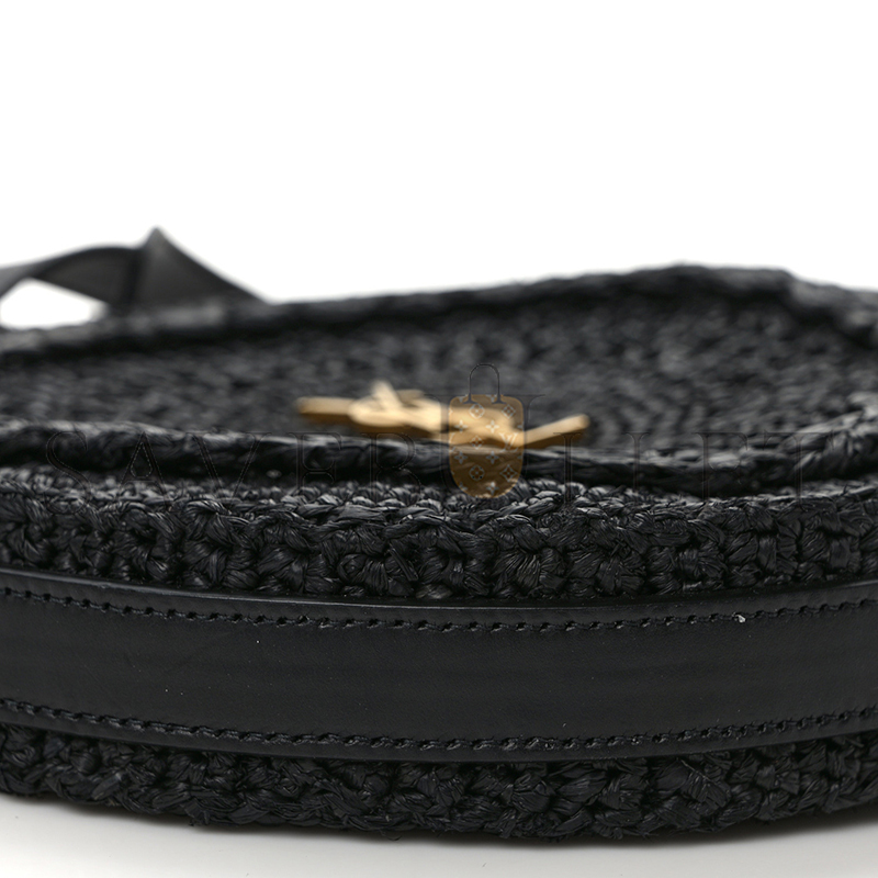 Y*L sac round in raffia black 68560124700940 (21*21*4cm)