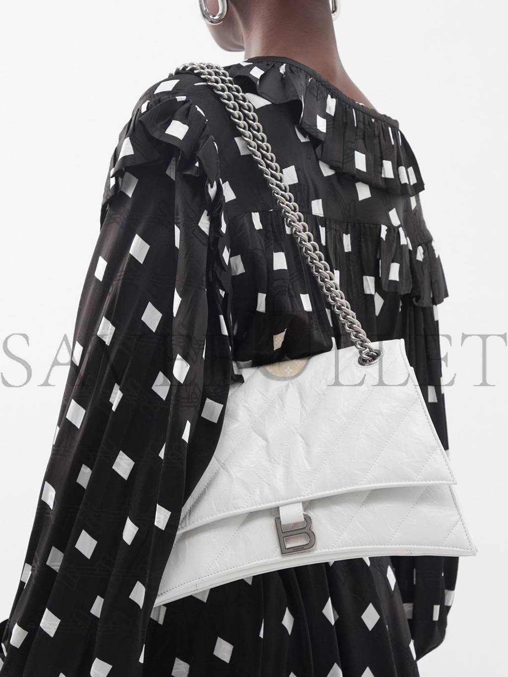 Ba*len*cia*ga white crush s quilted creased-leather shoulder bag matchesfashion us (25*14.9*10cm)