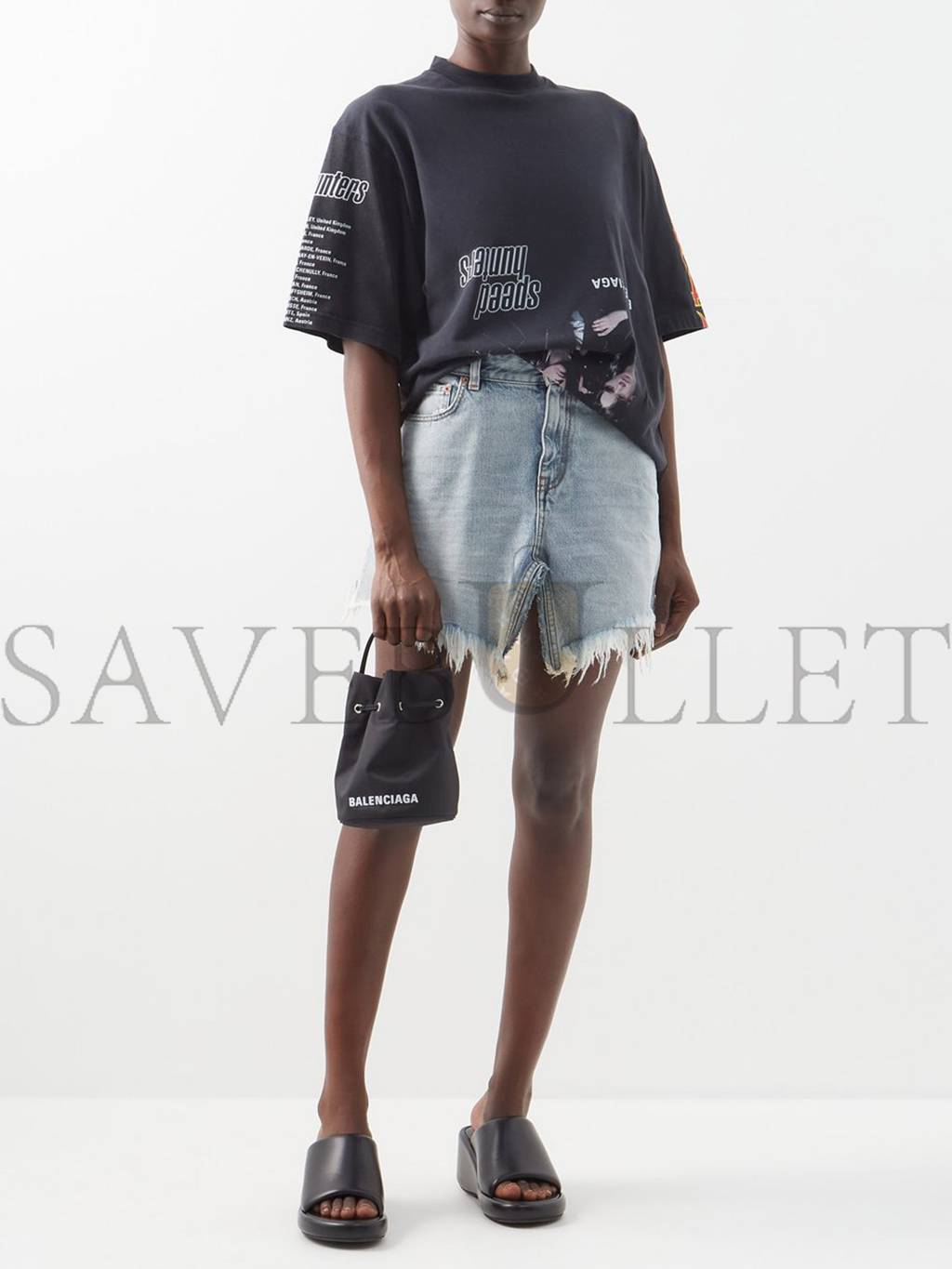 Ba*len*cia*ga black wheel xs canvas bucket bag matchesfashion us (19*14.2*14.2cm)