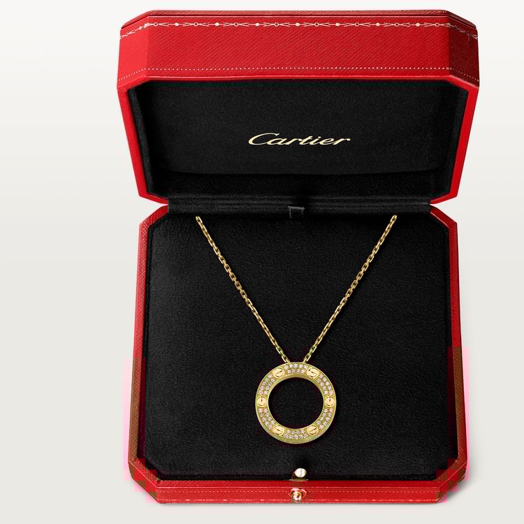 Ca*t*er love necklace, diamond-paved b7058400