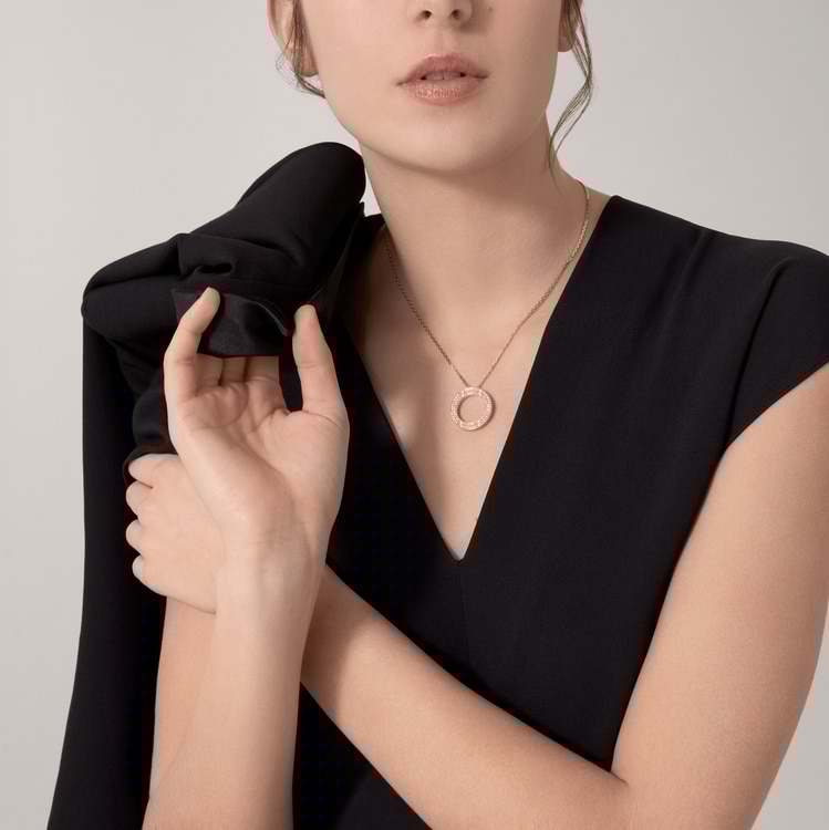 Ca*t*er love necklace, diamond-paved b7058400