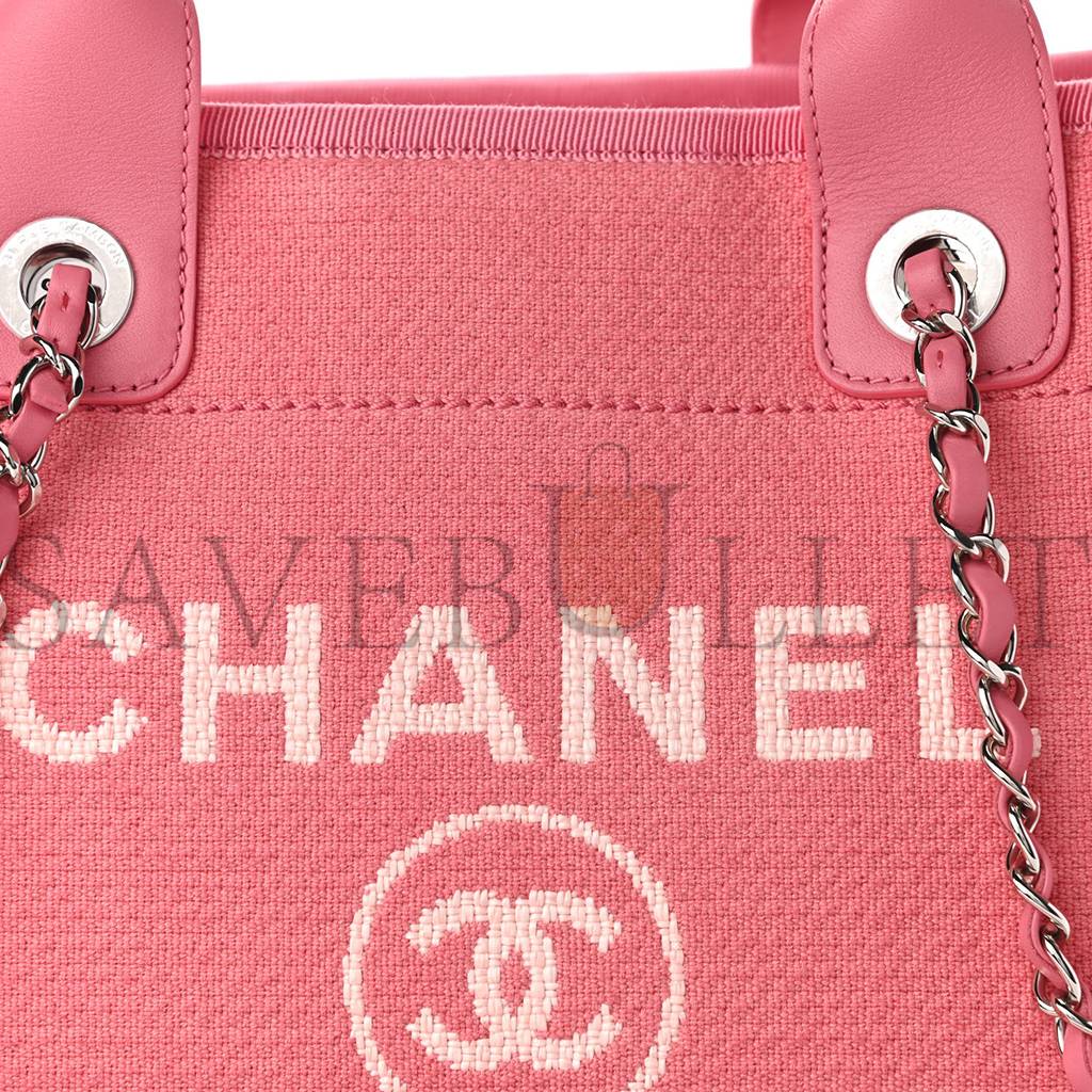 Ch*el mixed fibers small deauville tote pink (32*25*15cm)