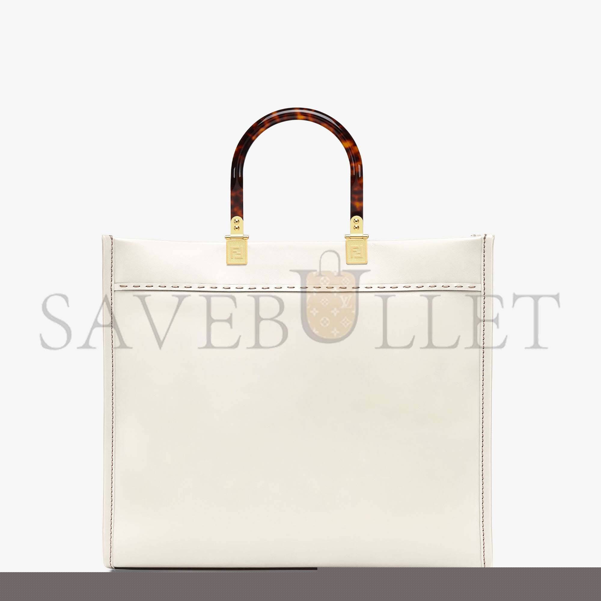 F**di sunshine medium - white leather shopper 8bh386abvlf0k7e (35*31*17cm)