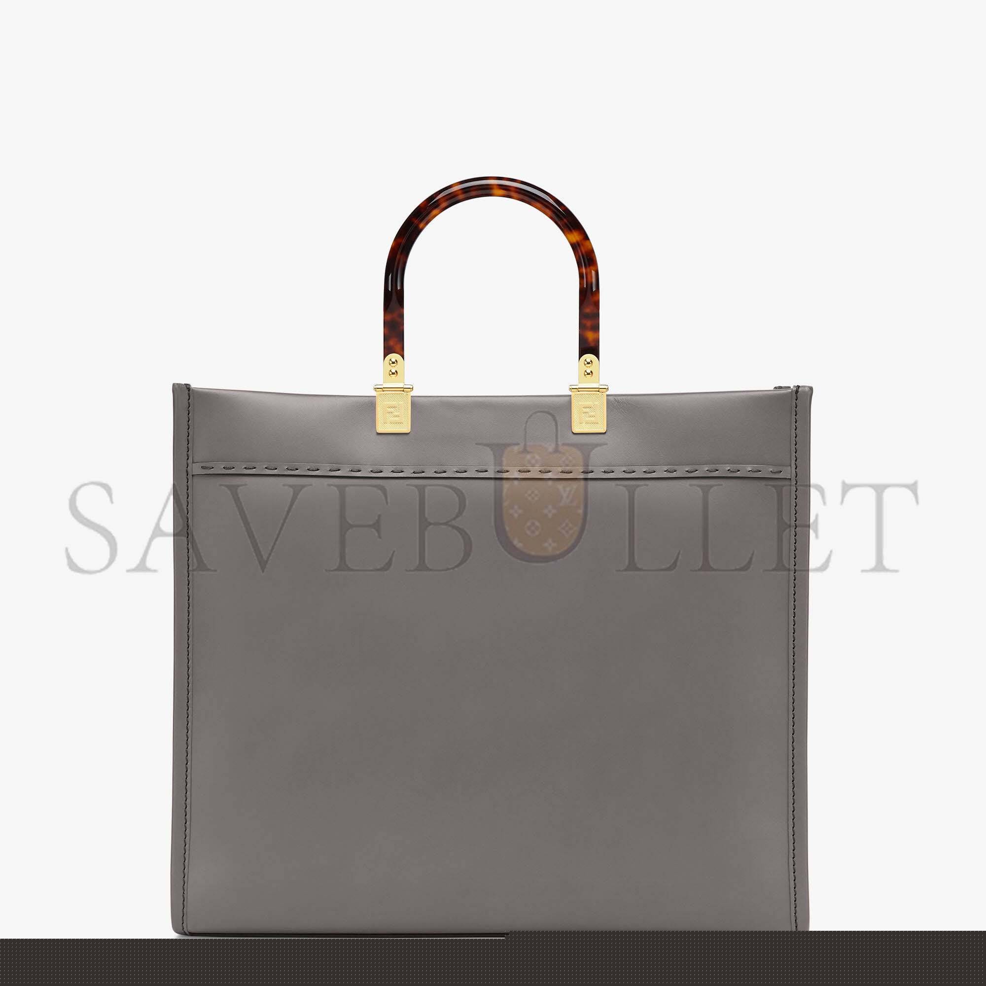 F**di sunshine medium - gray leather shopperi 8bh386abvlf1bzc (35*31*17cm)