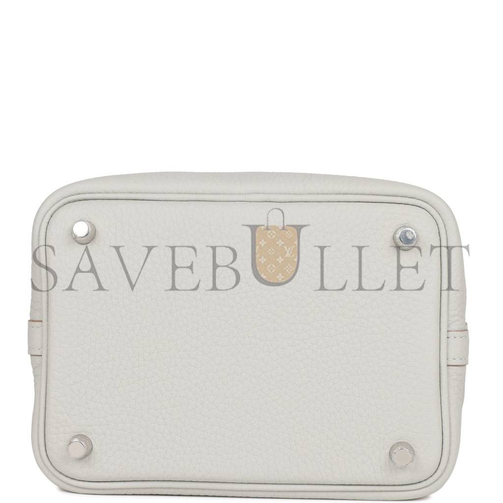 H**mes picotin lock 18 gris perle clemence palladium hardware (18*13*18cm)