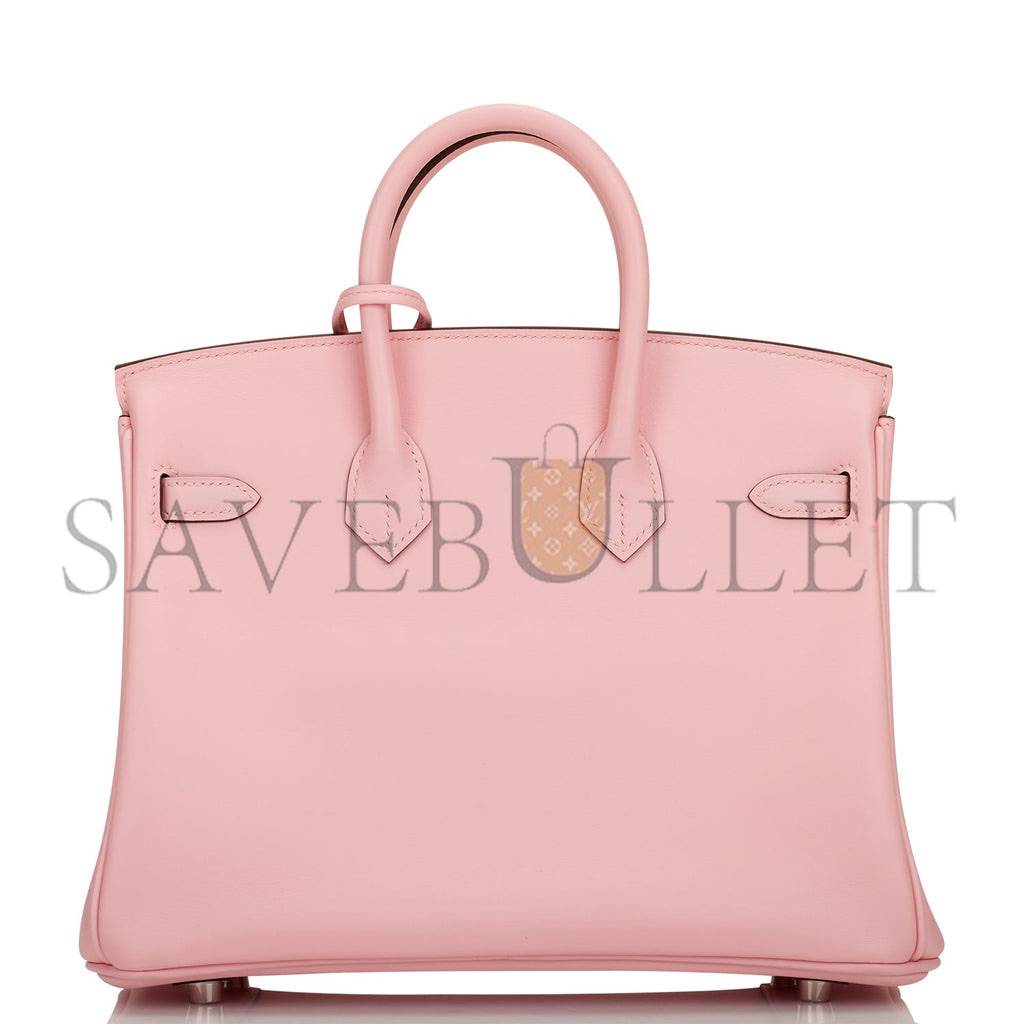 H**mes birkin 25 rose sakura jonathan palladium hardware handmade (25cm)
