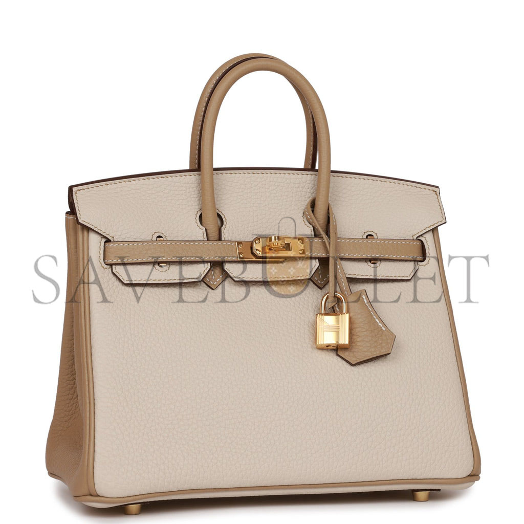 H**mes special order (hss) birkin 25 craie and trench togo gold hardware handmade (25cm)