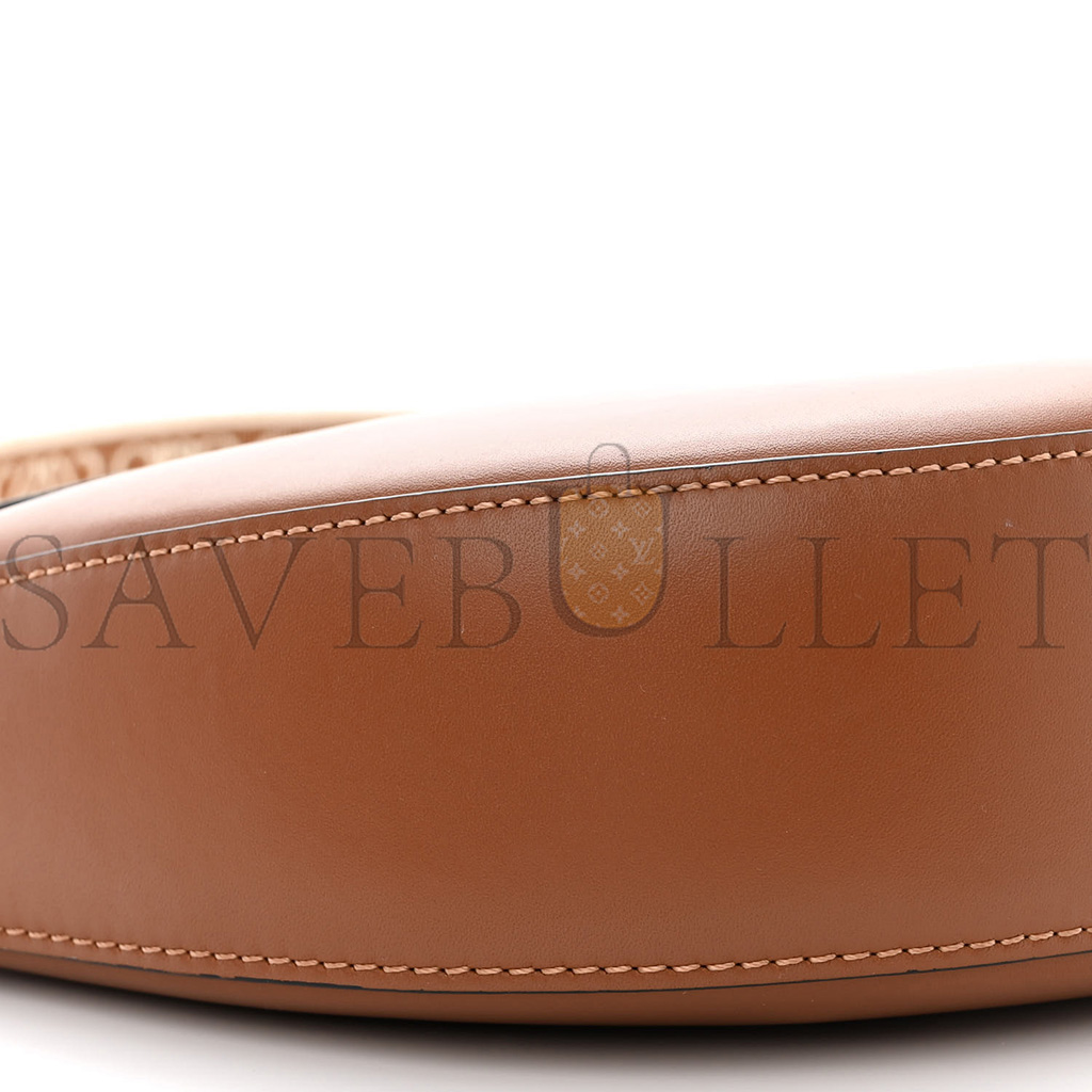 l*ew* satin calfskin jacquard luna bag pecan (28*14*6cm)