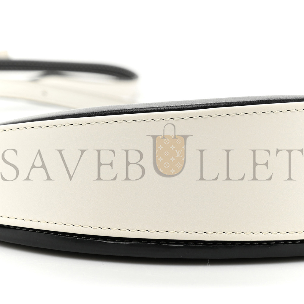 l*ew* soft calfskin heel bag black soft white (18*15*4cm)