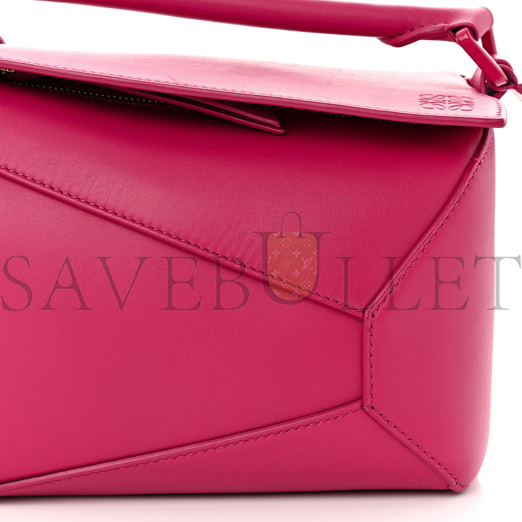 l*ew* satin calfskin monochrome small puzzle edge bag ruby red glaze (24*16.5*10.5cm)