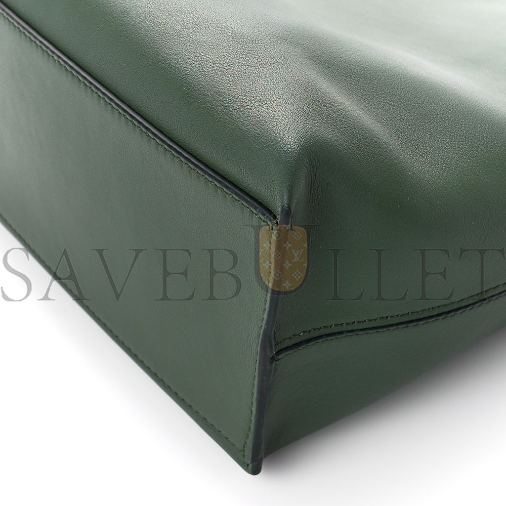 l*ew* S*pple smooth calfskin jacquard cubi crossbody bag green (33*29*17cm)