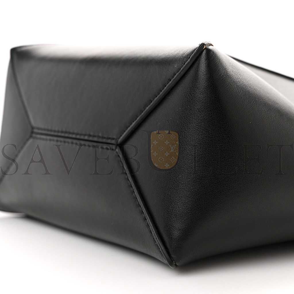 l*ew* shiny calfskin mini puzzle fold tote black (20*16*9cm)