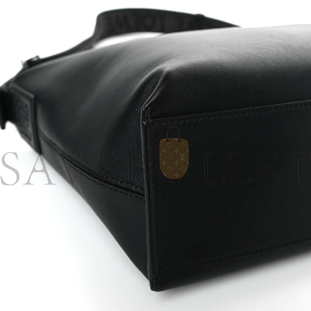 l*ew* S*pple smooth calfskin jacquard small cubi bag black (23*21*11cm)