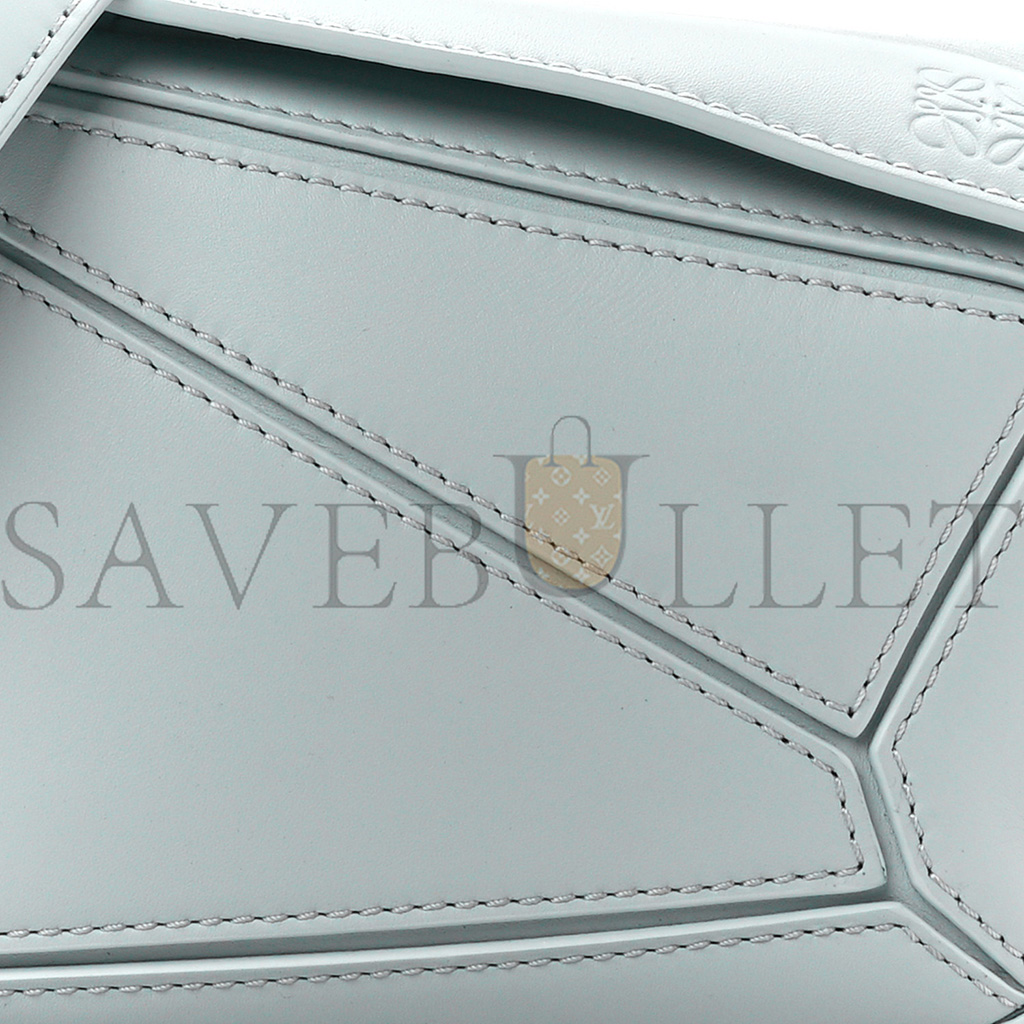 l*ew* calfskin small puzzle bag aqua (18*12.5*8cm)