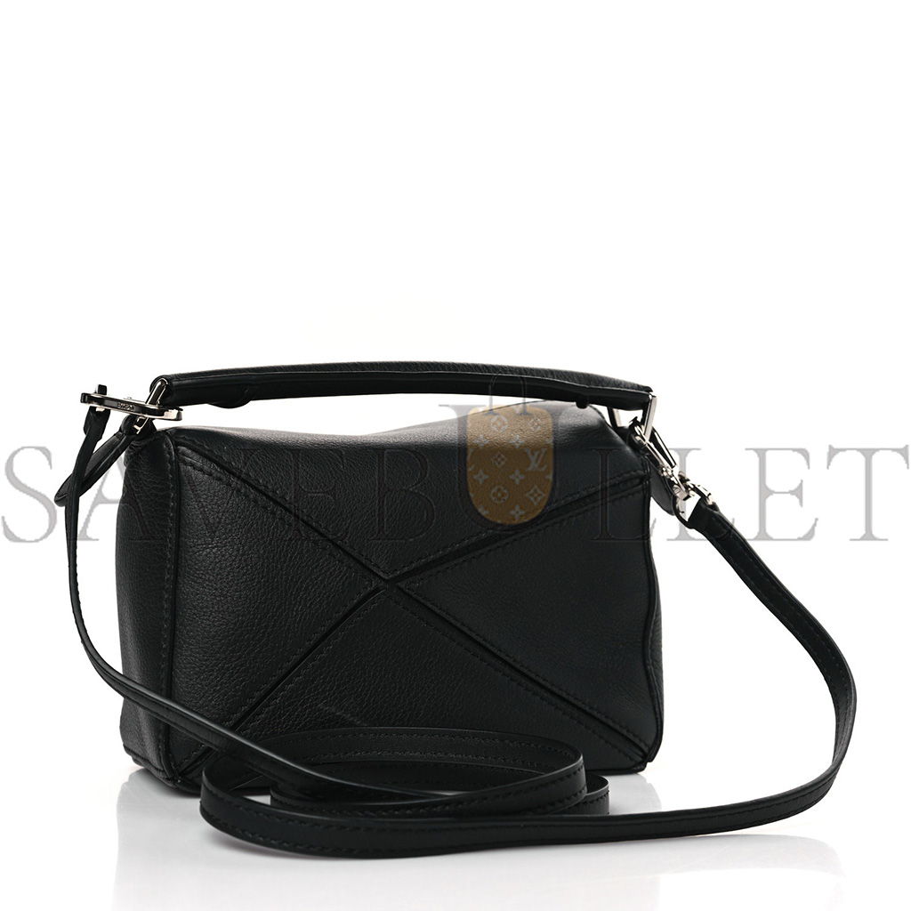 l*ew* calfskin mini puzzle bag black (18*12.5*8cm)