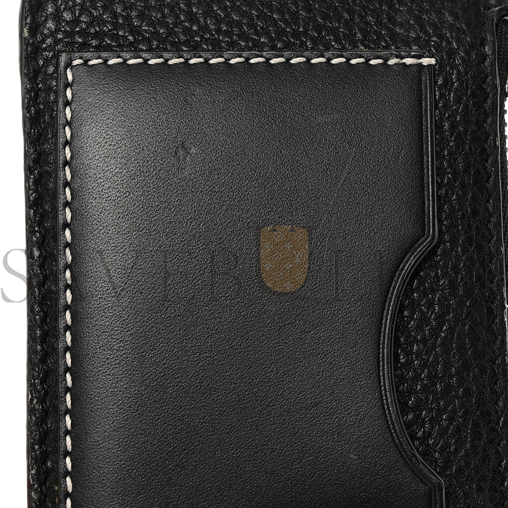 l*ew* soft grained calfskin coin card holder black (12*7cm)