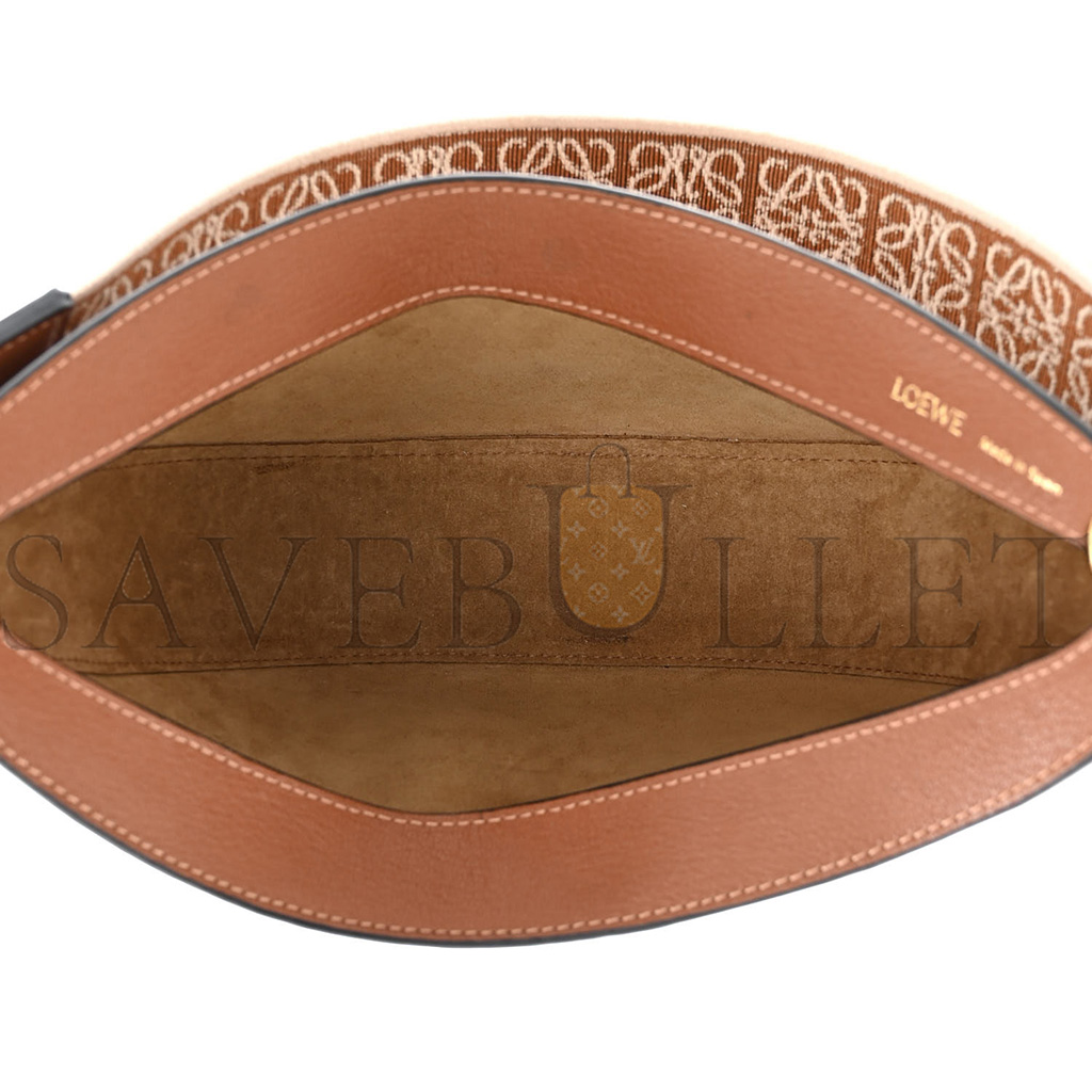 l*ew* satin calfskin jacquard luna bag pecan (28*14*6cm)