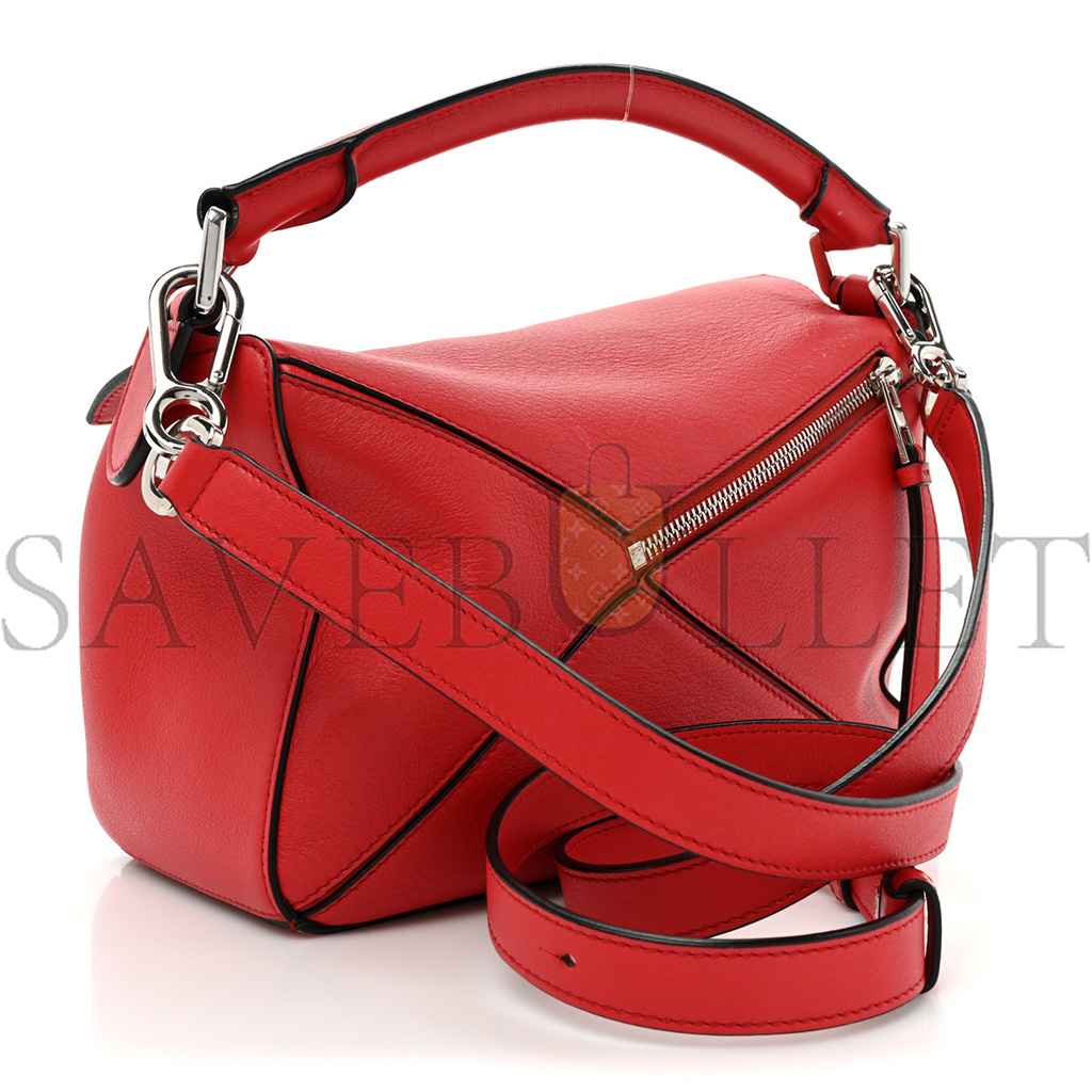 l*ew* calfskin small puzzle bag scarlet (24*16.5*10.5cm)