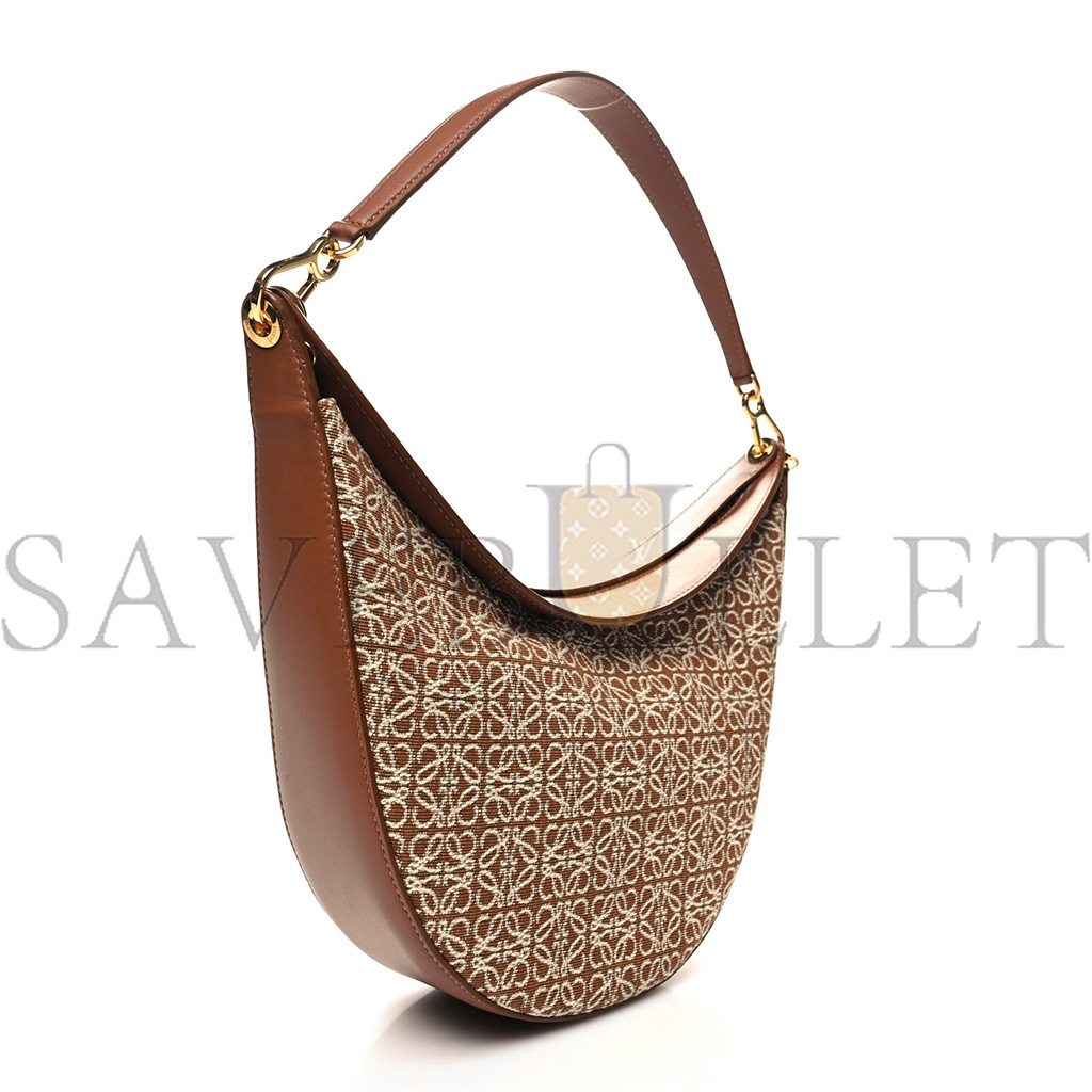 l*ew* jacquard anagram calfskin luna bag tan pecan (26*17*8cm)