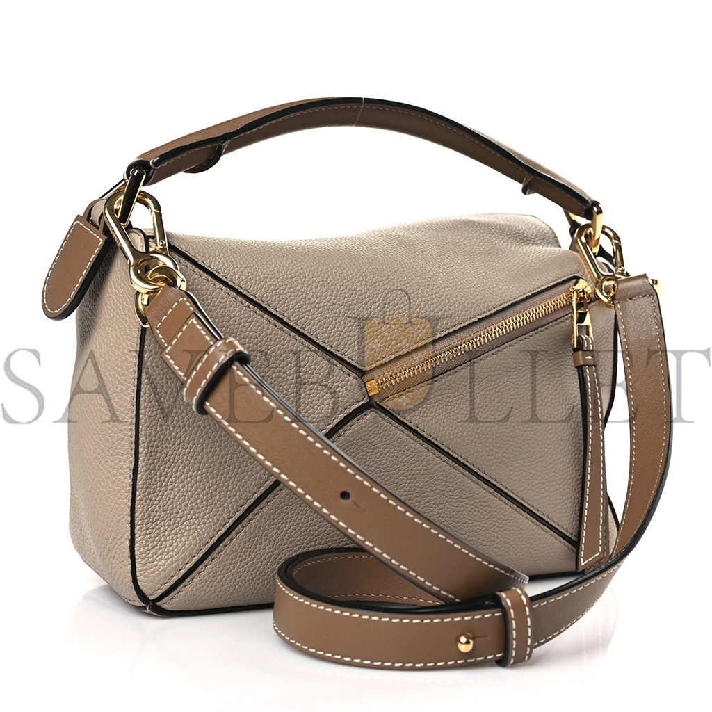 l*ew* grained calfskin small puzzle bag sand mink (24*16.5*10.5cm)