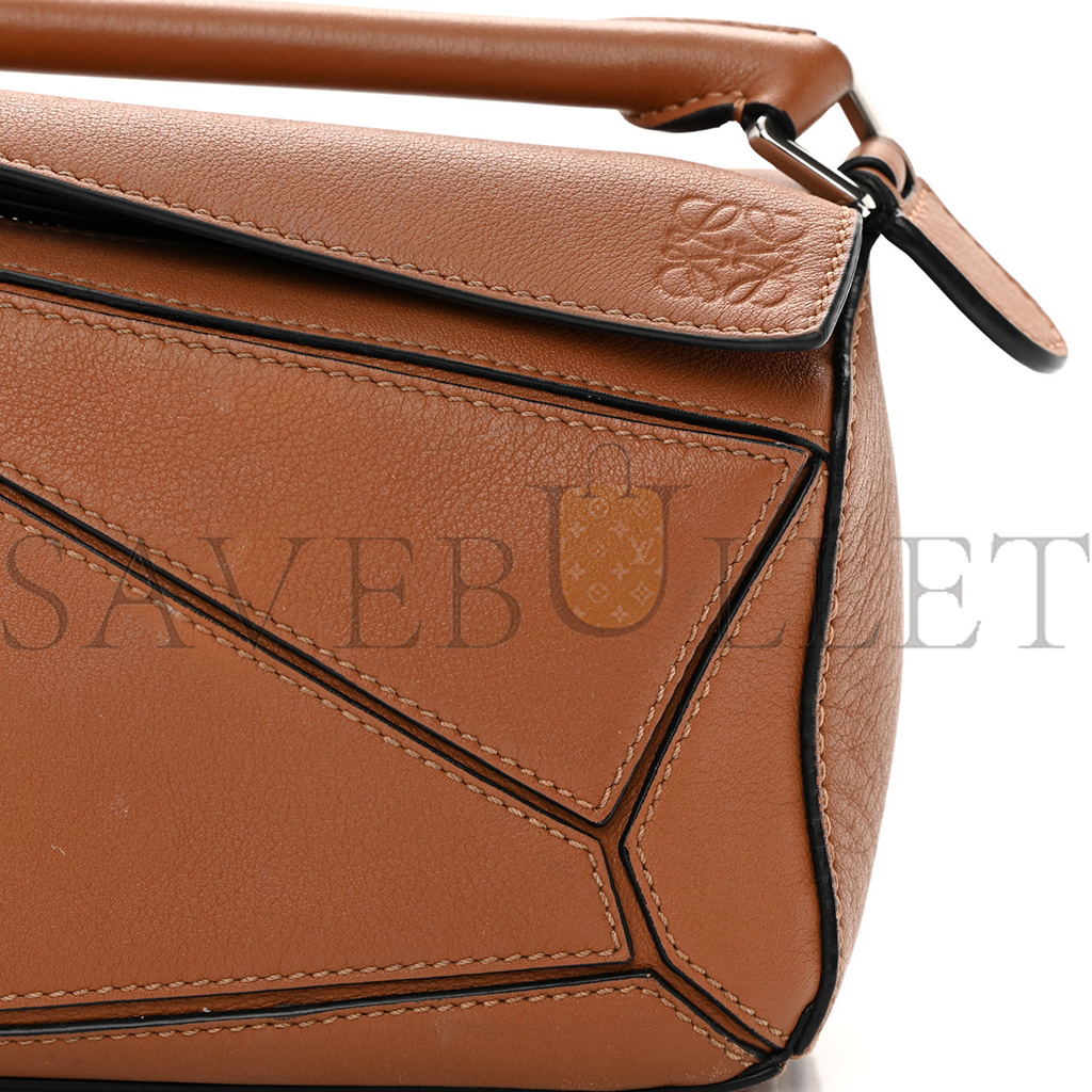 l*ew* calfskin mini puzzle bag tan (18*12.5*8cm)