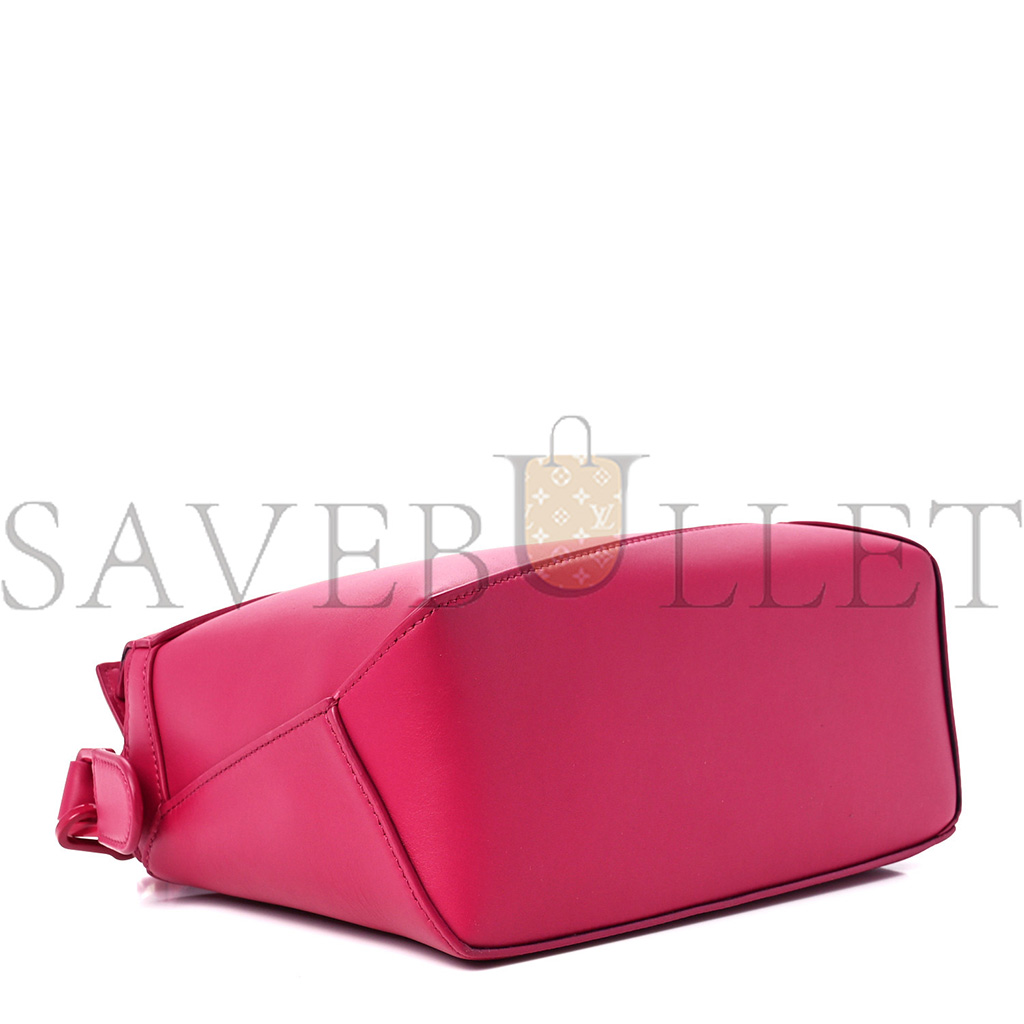 l*ew* satin calfskin monochrome small puzzle edge bag ruby red glaze (24*16.5*10.5cm)