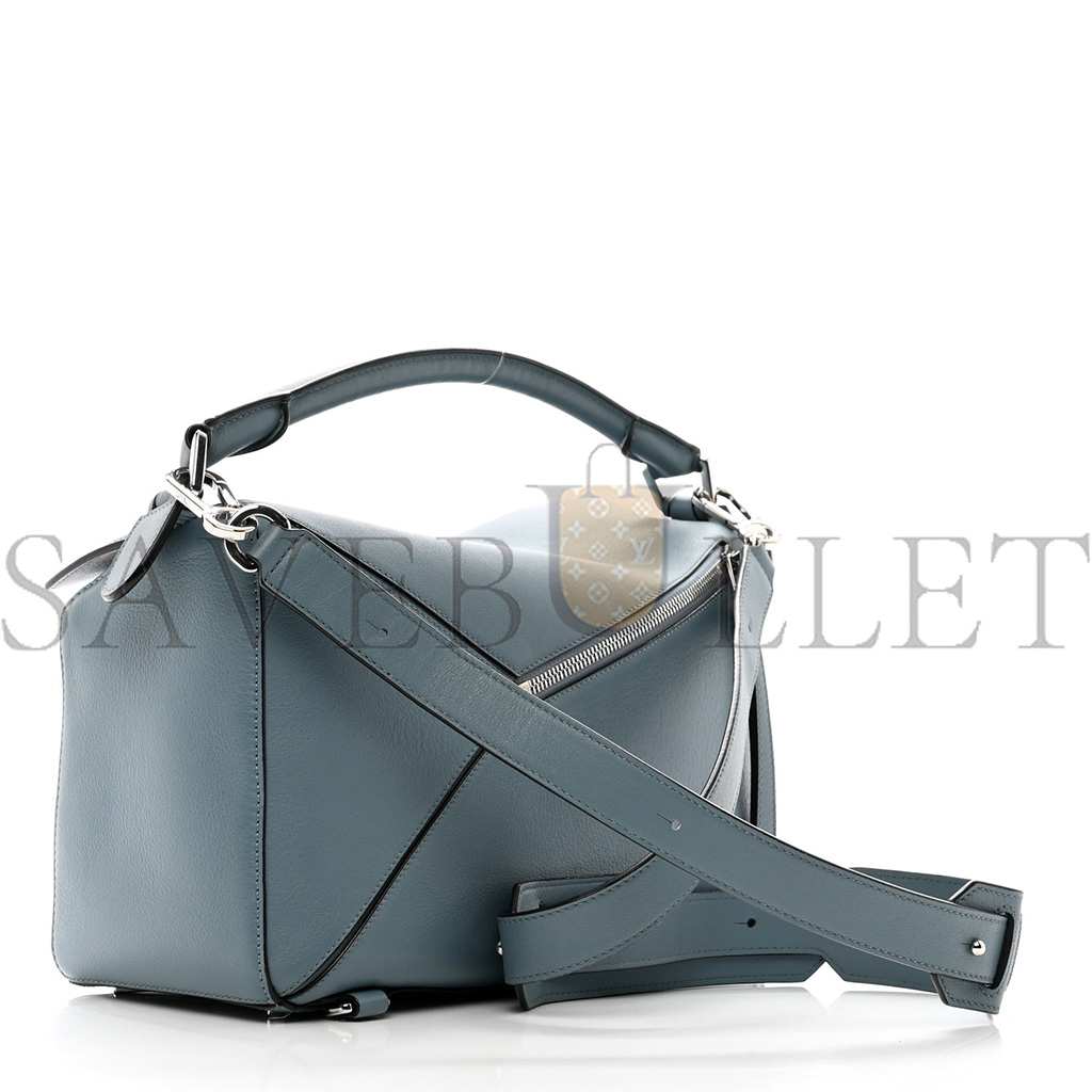 l*ew* calfskin medium puzzle bag stone blue (29*19.5*14cm)