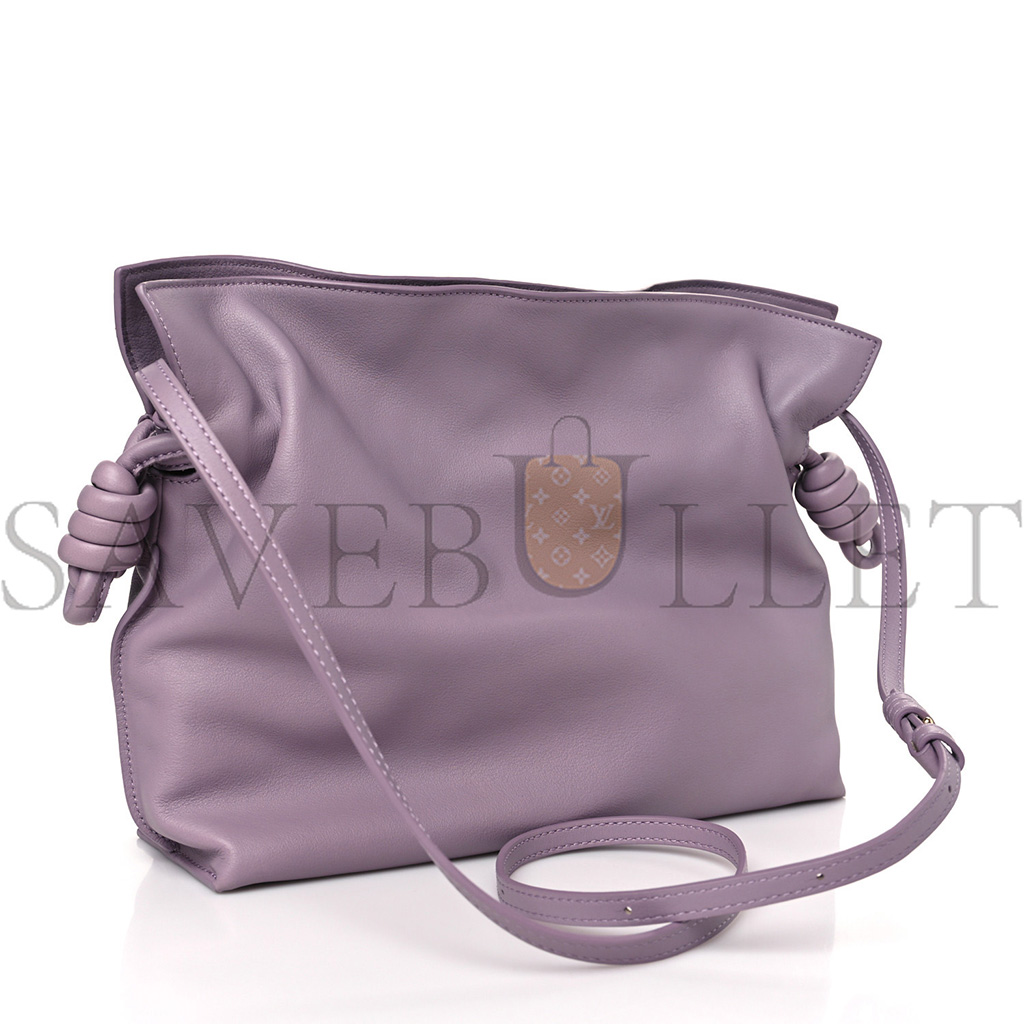 l*ew* nappa flamenco knot clutch pale aubergine glaze (22*18*7cm)