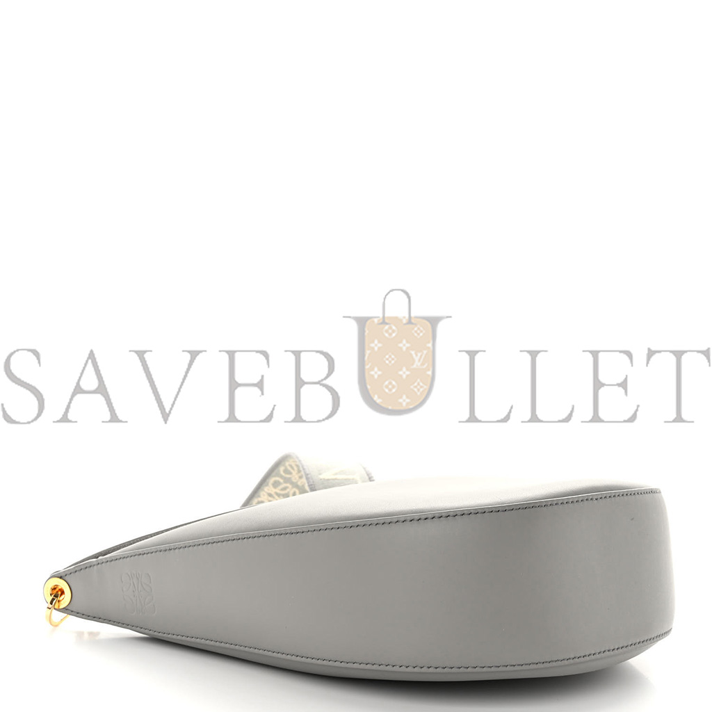 l*ew* satin calfskin jacquard luna bag pearl grey (26*22*8cm)