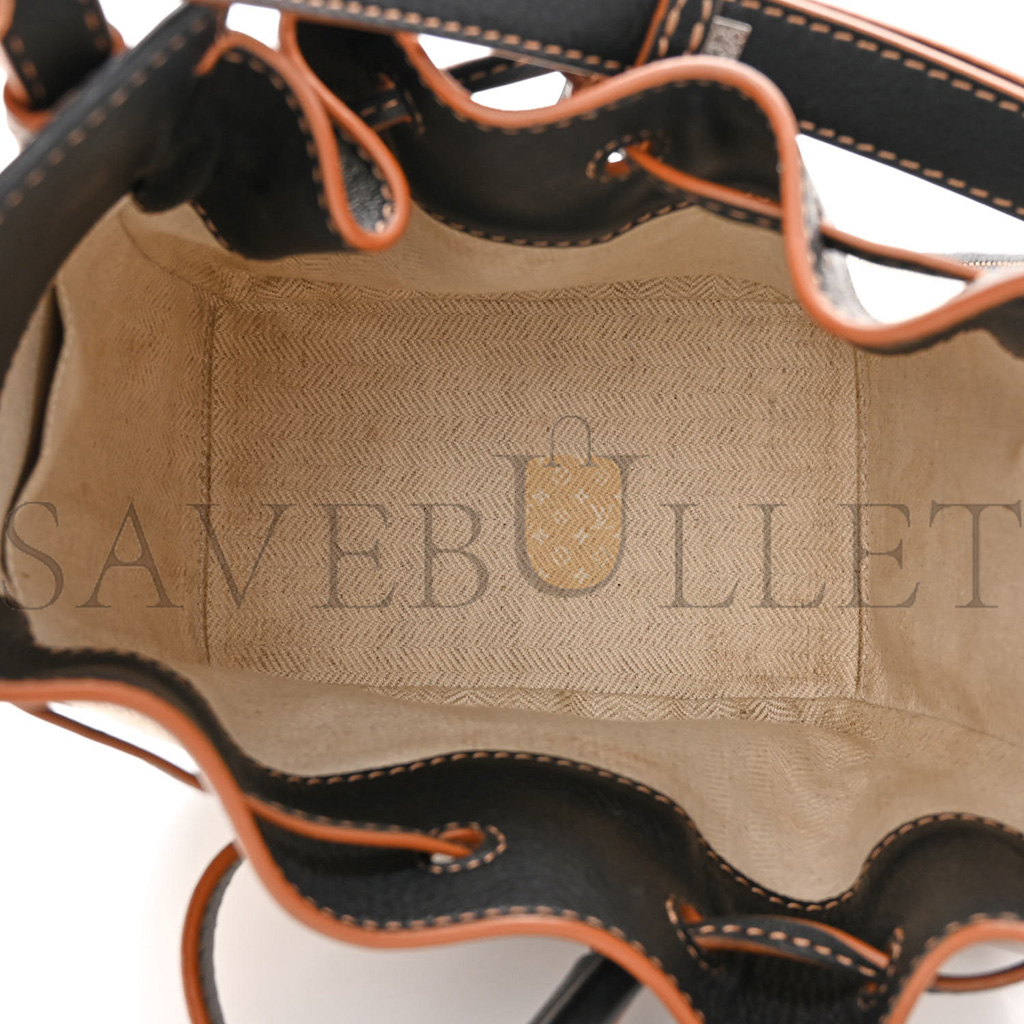 l*ew* calfskin canvas mini hammock shoulder bag mink black (20*16*10cm)