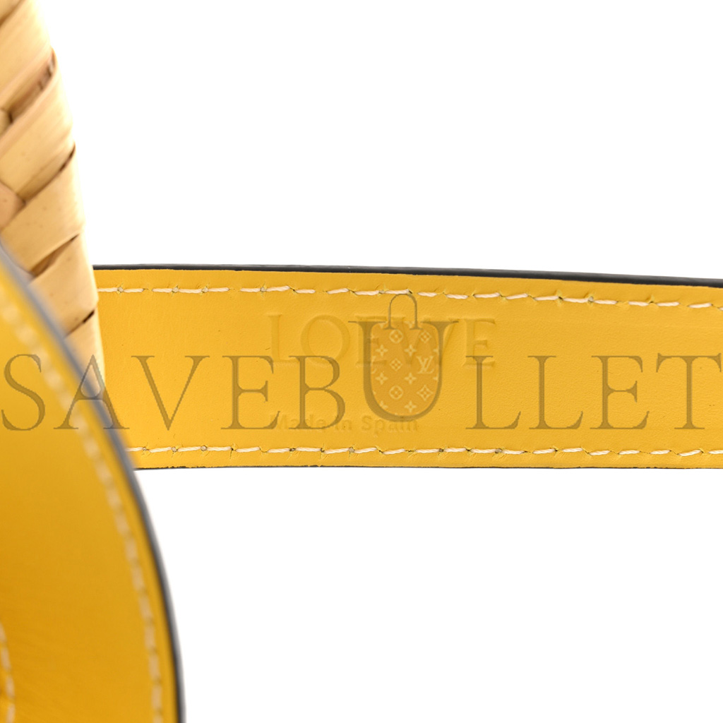 l*ew* raffia small basket tote bag natural yellow (21*18*13cm)