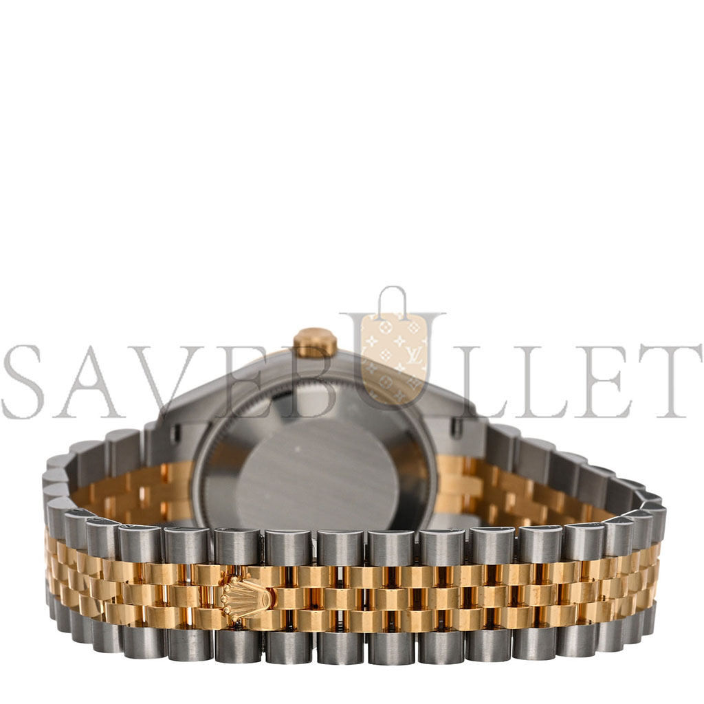 r*l*x stainless steel 18k yellow gold Di*m*nd 31mm oyster perpetual datejust watch olive green roman 278273